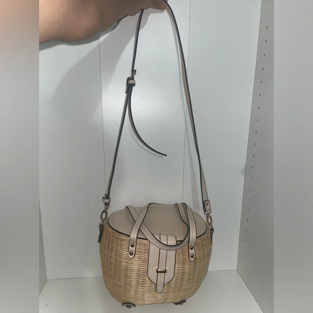 Basket bag✨woven bag straw bag summer purse picnic bag shoulder bag crossbody